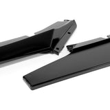 For 2016-2022 Chevy Camaro 1LE-Style Painted Black Front Bumper Body Spoiler Lip + 31"x4" Universal Painted Black Side Skirt Rocker Splitters Diffuser Winglet Wind  5pcs