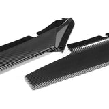 For 2016-2022 Chevy Camaro 1LE-Style Carbon Look Front Bumper Body Spoiler Lip + 31"x4" Universal Carbon Style Side Skirt Rocker Splitters Diffuser Winglet Wind  5pcs