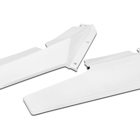 For 2016-2022 Chevy Camaro 1LE-Style Painted White Front Bumper Body Spoiler Lip + 31"x4" Universal Painted White Side Skirt Rocker Splitters Diffuser Winglet Wind  5pcs