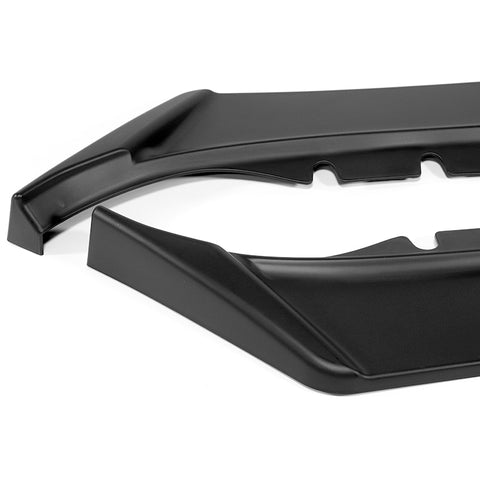 For 2016-2022 Chevy Camaro 1LE-Style Matt Black Front Bumper Body Spoiler Lip + 59" x 4" Universal Black Side Skirt Extension Rocker Splitters Diffuser Lip 9pcs
