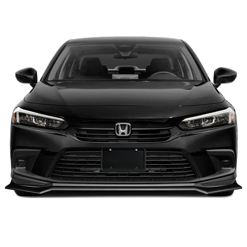 For 2022-2024 Honda Civic Sedan Painted Black Front Bumper Splitter Spoiler Lip  3 pcs