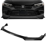 For 2022-2024 Honda Civic Sedan Painted Black Front Bumper Splitter Spoiler Lip  3 pcs