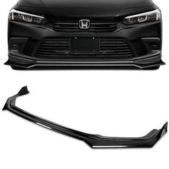 For 2022-2024 Honda Civic Sedan Painted Black Front Bumper Splitter Spoiler Lip  3 pcs