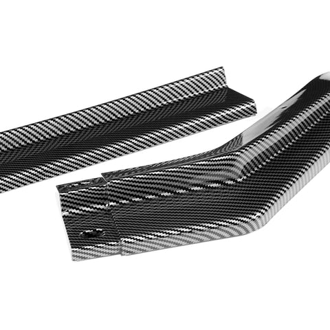For 2017-2019 Subaru Impreza ST-Style Carbon Painted Front Bumper Spoiler Lip + 86" x 4" Universal Carbon Look Side Skirt Extension Rocker Splitters Lip 9pcs