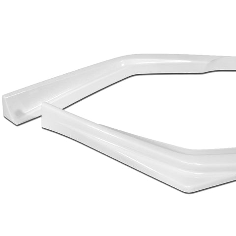 For 2017-2019 Subaru Impreza ST-Style Painted White Front Bumper Spoiler Lip 3pc + 86" x 4" Universal Painted White Side Skirt Extension Rocker Splitters Lip 9pcs