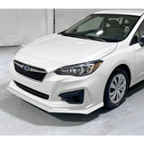 For 2017-2019 Subaru Impreza ST-Style Painted White Front Bumper Spoiler Lip 3pc + 86" x 4" Universal Painted White Side Skirt Extension Rocker Splitters Lip 9pcs