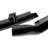 For 2013-2016 Audi A4 Quattro S4 Painted Black Front Bumper Splitter Spoiler Lip + 59" x 4" Universal Painted Black Side Skirt Extension Rocker Splitters Lip 9pcs