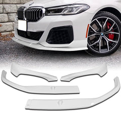 For 2021-2023 BMW 5-Series G30 M-Sport Painted White Front Bumper Spoiler Lip  3pcs