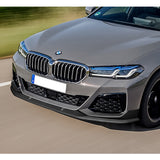 For 2021-2023 BMW 5-Series G30 M-Sport Matt Black Front Lower Bumper Spoiler Lip  3pcs