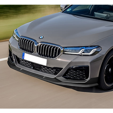 For 2021-2023 BMW 5-Series G30 M-Sport Matt Black Front Lower Bumper Spoiler Lip  3pcs