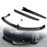 For 2012-2014 Ford Focus ST MK3 GT-Style Painted Black Front Bumper Spoiler Lip + 31"x4" Universal Painted Black Side Skirt Rocker Splitters Diffuser Winglet Wind  5pcs