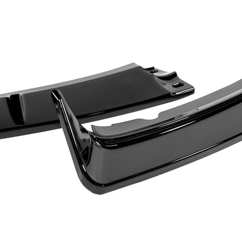 For 2012-2014 Ford Focus ST MK3 GT-Style Painted Black Front Bumper Spoiler Lip + 86" x 4" Universal Painted Black Side Skirt Extension Rocker Splitters Lip 9pcs