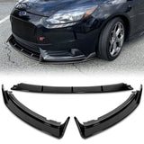 For 2012-2014 Ford Focus ST MK3 GT-Style Painted Black Front Bumper Spoiler Lip + 86" x 4" Universal Painted Black Side Skirt Extension Rocker Splitters Lip 9pcs