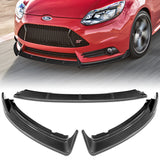 For 2012-2014 Ford Focus ST MK3 GT-Style Carbon Look Front Bumper Spoiler Lip + 86" x 4" Universal Carbon Look Side Skirt Extension Rocker Splitters Lip 9pcs