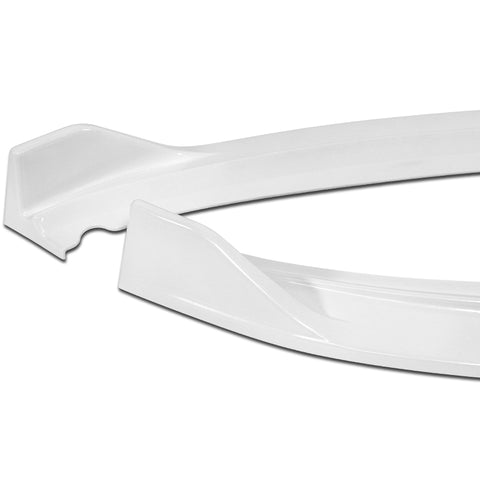For 2012-2014 Ford Focus ST MK3 GT-Style Painted White Front Bumper Spoiler Lip + 86" x 4" Universal Painted White Side Skirt Extension Rocker Splitters Lip 9pcs