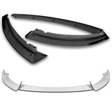 For 2012-2014 Ford Focus ST MK3 GT-Style Painted White Front Bumper Spoiler Lip + 86" x 4" Universal Painted White Side Skirt Extension Rocker Splitters Lip 9pcs
