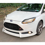 For 2012-2014 Ford Focus ST MK3 GT-Style Painted White Front Bumper Spoiler Lip + 86" x 4" Universal Painted White Side Skirt Extension Rocker Splitters Lip 9pcs