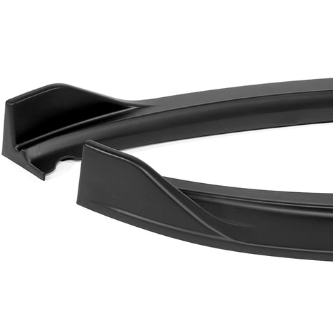 For 2012-2014 Ford Focus ST MK3 GT-Style Matt Black Front Bumper Spoiler Lip + 86" x 4" Universal Black Side Skirt Extension Rocker Splitters Diffuser Lip 9pcs