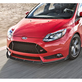 For 2012-2014 Ford Focus ST MK3 GT-Style Matt Black Front Bumper Spoiler Lip + 86" x 4" Universal Black Side Skirt Extension Rocker Splitters Diffuser Lip 9pcs