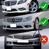 For 2008-2011 Mercedes C-Class Sport W204 Matt Black Front Bumper Spoiler Lip + 31" x 4" Universal Black Car side Skirt Rocker Splitters Diffuser Winglet Wind 5pcs