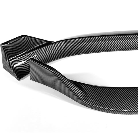 For 2013-2016 Audi A5 / S5 S-Line Carbon Look Front Bumper Spoiler Splitter Lip + 86" x 4" Universal Carbon Look Side Skirt Extension Rocker Splitters Lip 9pcs