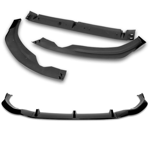For 2020-2022 Audi A4 S4 B10 S-Line Painted Black Front Bumper Body Spoiler Lip + 31"x4" Universal Painted Black Side Skirt Rocker Splitters Diffuser Winglet Wind  5pcs