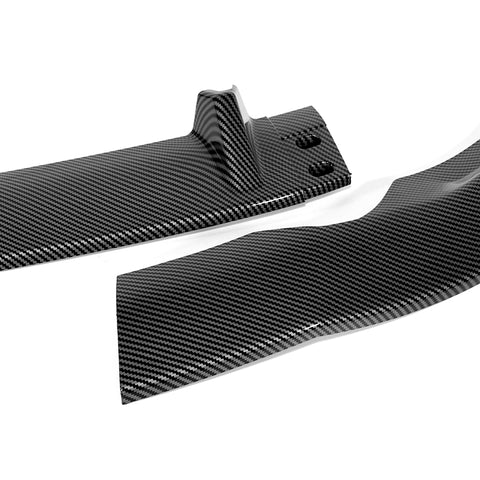 For 2020-2022 Audi A4 S4 B10 S-Line Carbon Painted Front Bumper Body Spoiler Lip + 86" x 4" Universal Carbon Look Side Skirt Extension Rocker Splitters Lip 9pcs