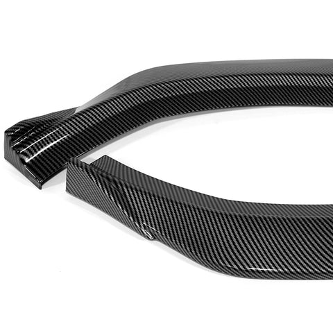 For 2020-2022 Audi A4 S4 B10 S-Line Carbon Painted Front Bumper Body Spoiler Lip + 86" x 4" Universal Carbon Look Side Skirt Extension Rocker Splitters Lip 9pcs