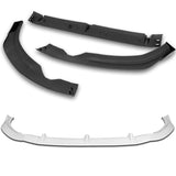 For 2020-2022 Audi A4 S4 B10 S-Line Painted White Front Bumper Body Spoiler Lip + 31"x4" Universal Painted White Side Skirt Rocker Splitters Diffuser Winglet Wind  5pcs