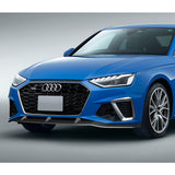 For 2020-2022 Audi A4 S4 B10 S-Line Matt Black Front Bumper Spoiler Splitter Lip + 86" x 4" Universal Black Side Skirt Extension Rocker Splitters Diffuser Lip  9pcs