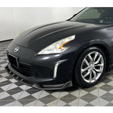 For 2013-2020 Nissan 370Z GT-Style Painted Black Front Bumper Body Spoiler Lip + 86" x 4" Universal Painted Black Side Skirt Extension Rocker Splitters Lip 9pcs