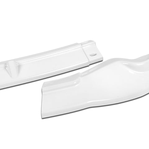 For 2013-2020 Nissan 370Z GT-Style Painted White Front Bumper Body Spoiler Lip + 86" x 4" Universal Painted White Side Skirt Extension Rocker Splitters Lip 9pcs