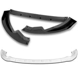 For 2013-2020 Nissan 370Z GT-Style Painted White Front Bumper Body Spoiler Lip + 86" x 4" Universal Painted White Side Skirt Extension Rocker Splitters Lip 9pcs