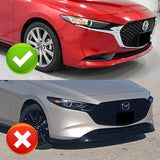 For 2019-2023 Mazda 3 Mazda3 Matt Black Front Bumper Body Kit Spoiler Lip + Side Skirt Rocker Winglet Canard Diffuser Wing  Body Splitter ABS (Matte Black) 5PCS