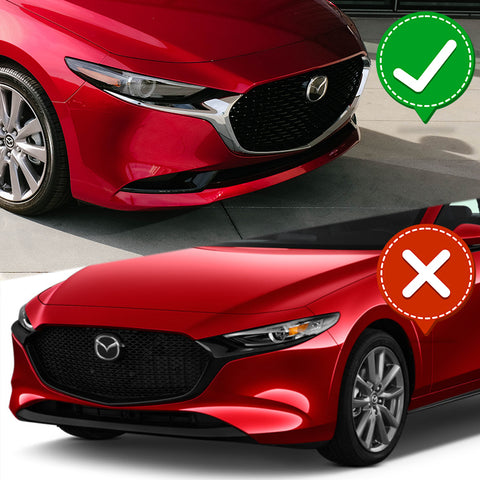 For 2019-2023 Mazda 3 Mazda3 Real Carbon Fiber Front Bumper Splitter Spoiler Lip Kit 3pcs