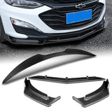 For 2019-2021 Chevrolet Malibu Carbon Style Front Bumper Body Kit Spoiler Lip 3pcs + For 2016-2024 Chevy Malibu W-Power Carbon Painted V-Style Trunk Lid Spoiler Wing