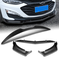 For 2019-2021 Chevrolet Malibu Carbon Style Front Bumper Body Kit Spoiler Lip 3pcs + For 2016-2024 Chevy Malibu W-Power Carbon Painted V-Style Trunk Lid Spoiler Wing