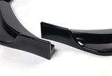 For 2019-2021 Chevrolet Malibu Painted Black Front Bumper Lip Spoiler Splitter 3pcs + For 2016-2024 Chevy Malibu W-Power Pearl Black V-Style Trunk Lid Spoiler Wing