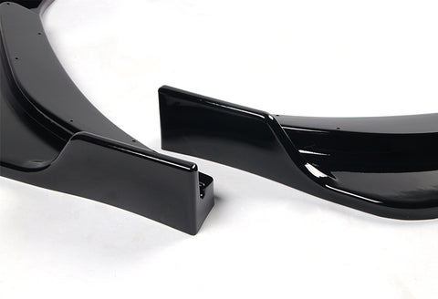 For 2019-2021 Chevrolet Malibu Painted Black Front Bumper Lip Spoiler Splitter 3pcs + For 2016-2024 Chevy Malibu W-Power Pearl Black V-Style Trunk Lid Spoiler Wing