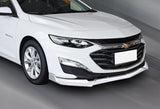 For 2019-2021 Chevrolet Malibu Painted White Front Bumper Body Kit Spoiler Lip  3pcs + For 2016-2024 Chevy Malibu W-Power Pearl White V-Style Trunk Lid Spoiler Wing