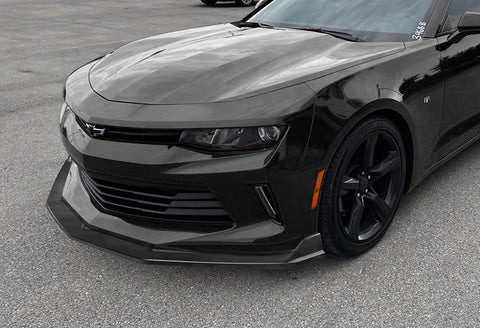 For 2016-2018 Chevy Camaro Painted Black ZL1 Style Front Bumper Body Kit Lip 3pcs + For 16-20 Chevy Camaro Factory Style 3-Piece Painted BLK ABS Rear Trunk Spoiler
