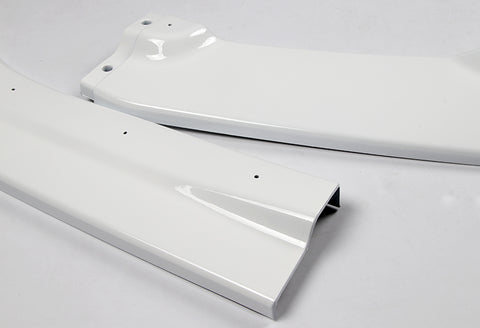 For 2016-2018 Chevy Camaro Painted White ZL1 Style Front Bumper Body Kit Lip 3pcs + For 16-20 Chevy Camaro Factory Sty 3-Piece Painted White ABS Rear Trunk Spoiler