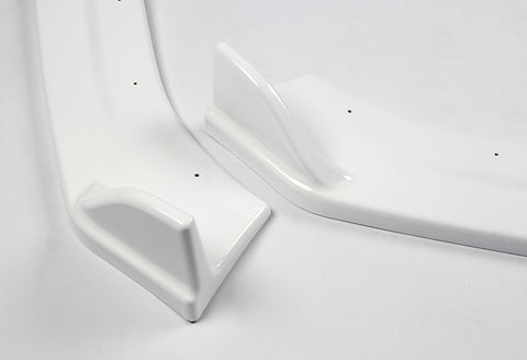For 2016-2018 Chevy Camaro Painted White ZL1 Style Front Bumper Body Kit Lip 3pcs + For 16-20 Chevy Camaro Factory Sty 3-Piece Painted White ABS Rear Trunk Spoiler