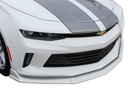 For 2016-2018 Chevy Camaro Painted White ZL1 Style Front Bumper Body Kit Lip 3pcs + For 16-20 Chevy Camaro Factory Sty 3-Piece Painted White ABS Rear Trunk Spoiler