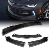 For 2016-2018 Chevy Camaro Real Carbon Fiber ZL1 Style Front Bumper Body Kit Lip 3pcs + For 2016-2018 Chevy Camaro Coupe Real Carbon Fiber Rear Window Roof Spoiler Wing