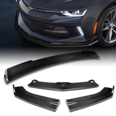 For 2016-2018 Chevy Camaro Real Carbon Fiber ZL1 Style Front Bumper Body Kit Lip 3pcs + For 2016-2018 Chevy Camaro Coupe Real Carbon Fiber Rear Window Roof Spoiler Wing