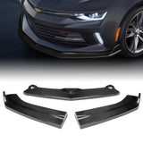 For 2016-2018 Chevy Camaro Real Carbon Fiber ZL1 Style Front Bumper Body Kit Lip 3pcs + For 2016-2018 Chevy Camaro Coupe Real Carbon Fiber Rear Window Roof Spoiler Wing