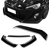 For 2013-2016 Scion FR-S/Toyota 86 CS-Style Painted Black Front Bumper Lip 3pcs + For 2013-2020 Scion FR-S/Subaru BRZ Smoke Acrylic Rear Window Roof Visor Spoiler