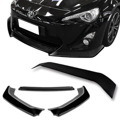 For 2013-2016 Scion FR-S/Toyota 86 CS-Style Painted Black Front Bumper Lip 3pcs + For 2013-2020 Scion FR-S/Subaru BRZ Smoke Acrylic Rear Window Roof Visor Spoiler