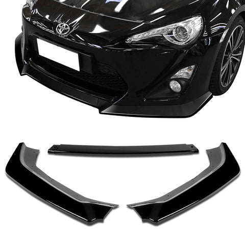For 2013-2016 Scion FR-S/Toyota 86 CS-Style Painted Black Front Bumper Lip 3pcs + For 2013-2020 Scion FR-S/Subaru BRZ Smoke Acrylic Rear Window Roof Visor Spoiler